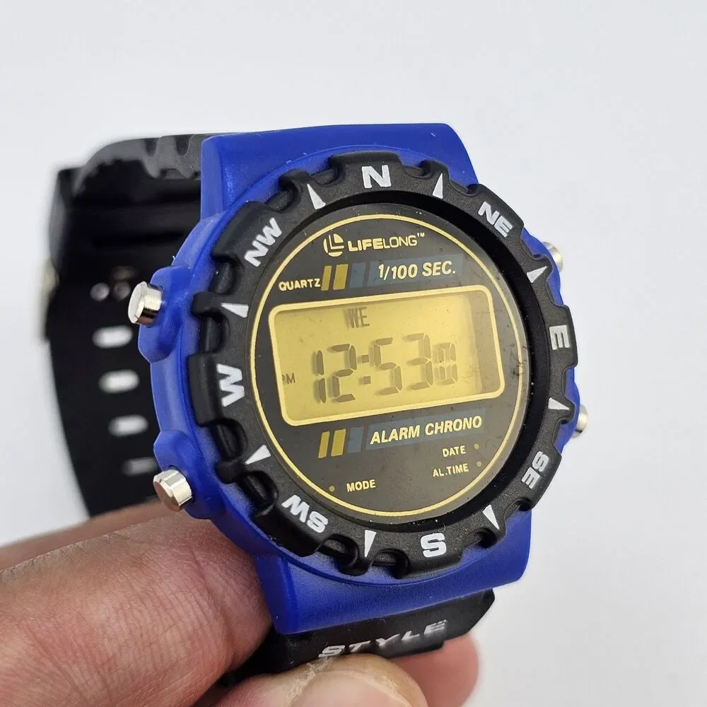 Lifelong‎ Sports Men's Watch 38MM Black Plastic Bands New Battery